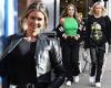 Chloe Sims looks chic in a black ensemble as she joins sisters Demi and Frankie ...