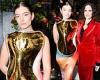 Lorde turns heads in a gold and multi-coloured figure-hugging dress at fashion ...