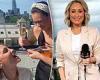 Weather presenter Jane Bunn cuts loose at  Melbourne Cup as she pours champagne ...
