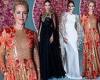 Gillian Anderson dazzles in a sequin floral gown at the Fashion Trust Arabia ...