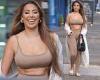 Chloe Ferry goes braless under a tiny nude crop top