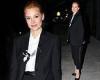 Jessica Chastain looks very chic in a monochrome ensemble as she steps out in ...