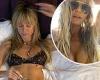 Heidi Klum enjoys 'yummy pie' in bed while wearing nothing but a brown bra in ...