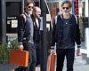 Chris Pine, 41, proves he has old-school style as he carries a BRIEFCASE