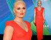 Lindsey Vonn showcases her cleavage in sparkling coral dress at the amfAR Gala ...
