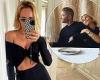 Pip Edwards flashes her abs in a $380 cut-out knit dress as she enjoys a girls ...