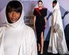 Naomi Campbell wows in a white hooded gown at Dior's exhibition in Qatar