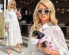 Paris Hilton steps out in white dress after shopping in Beverly Hills and ...