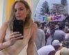 Simon Baker's girlfriend Laura May Gibbs attends protest rally against vaccine ...