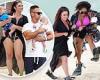 Snooki and Deena Cortese nearly take a tumble on the beach with Jersey Shore: ...