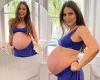 Louise Thompson shows off her bump in a purple sports bra