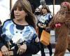 Paula Abdul struts her stuff for a commercial on Rodeo Drive next to Bigfoot