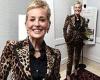 Sharon Stone showcases her ageless beauty in a fun leopard print suit