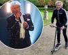 Rod Stewart, 76, swaps his Roll Royce for a kick scooter