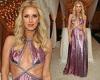 Nicky Hilton sizzles in VERY racy pink sequin cut-out dress