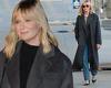 Kirsten Dunst makes a stylish day-to-night transition for her Jimmy Kimmel Live ...