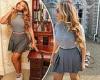Beyoncé looks like an ace as she models a tennis skirt and tiny sweater around ...