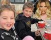 Katie Price reunites with children Bunny, 7, and Jet, 8, for an early morning ...