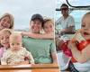 Grant and Chezzi Denyer enjoy a family day on the harbour with their daughters