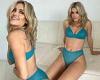 Ashley Roberts showcases her incredible figure in teal lingerie as she poses ...