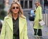Sub-lime! Ashley Roberts looks effortlessly cool  in a lime coat and bottle ...
