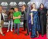 The Wiggles: Tsehey Hawkins pose on the ARIA red carpet as Emma Watkins shares ...