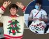 Tom Daley dons hand-crafted Christmas tree jumper in fun snaps