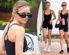 Madeline Holtznagel and Indi Thew step out in matching black activewear in ...