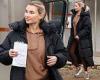 Billie Faiers looks casual in brown gym wear as she checks on progress of her ...