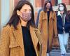 Katie Holmes sports a stylish patterned overcoat while stepping out with her ...