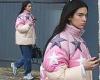 Makeup-free Dua Lipa wraps up warm in quirky padded jacket