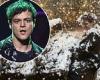 Jamie Cullum is SHOWERED with fake snow as he records music video for Christmas ...