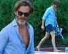 Chris Pine shows off his toned chest as he rocks unbuttoned blue shirt for ...