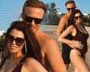 Jess Wright glows as she poses in a black swimsuit with her husband William ...