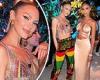 Candice Swanepoel wows in a string bikini top and patterned pants for Tropic Of ...