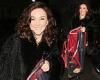 Shirley Ballas bundles up in a fur-trimmed black cape as she arrives at It ...