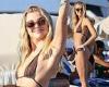 Rachel Hilbert flashes toned derriere in brown bikini during beach outing in ...