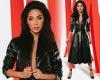 Nicole Scherzinger shows her edgy style in black leather dress for Annie Live! ...