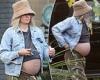 Jessica Hart lets it all hang out as she shows off her baby bump in LA