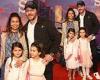 Manu Feildel hits the Sing 2 red carpet with his family