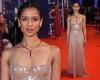 Gugu Mbatha-Raw wows in a champagne-hued sequin dress