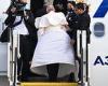 Pope has Marilyn Monroe moment as cassock gets caught in the wind while ...