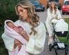 Danielle Lloyd dotes on newborn daughter Autumn Rose while out on a winter ...