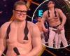 Alan Carr sports a prosthetic six-pack while hosting the Royal Variety Show 