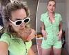 Abbie Chatfield mocks anti-vaxxers while wearing a tight playsuit in Byron Bay
