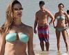 Alessandra Ambrosio stuns in tiny mint bikini during beach day with Richard Lee ...