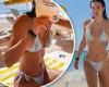 Amelia Hamlin showcases sensational figure in a tiny tie-dye bikini at resort ...