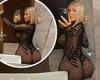 Eve Gale shows off her peachy derrière in a sheer mesh jumpsuit