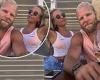 James Haskell shares snap with Chloe Madeley revealing  his new blonde look