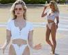 Lottie Moss flaunts her incredible figure in a skimpy white crop top on her ...